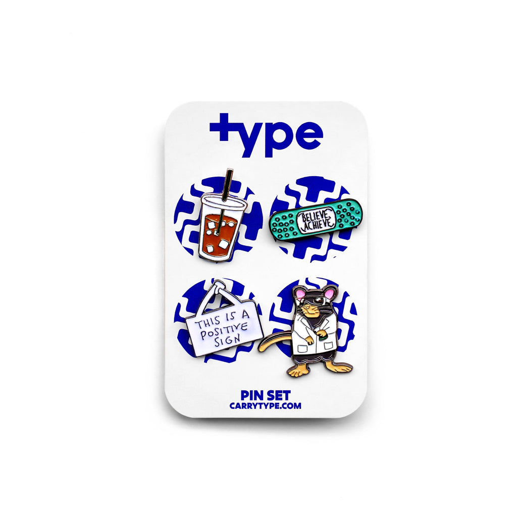 Type Enamel Pin Set