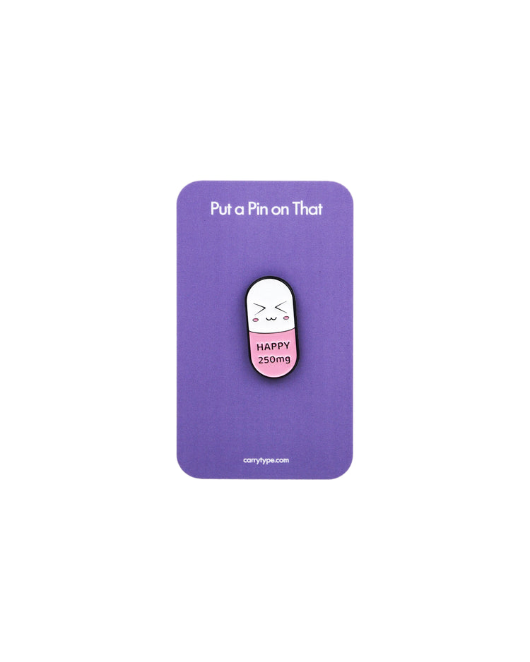 Happy Pill Enamel Pin